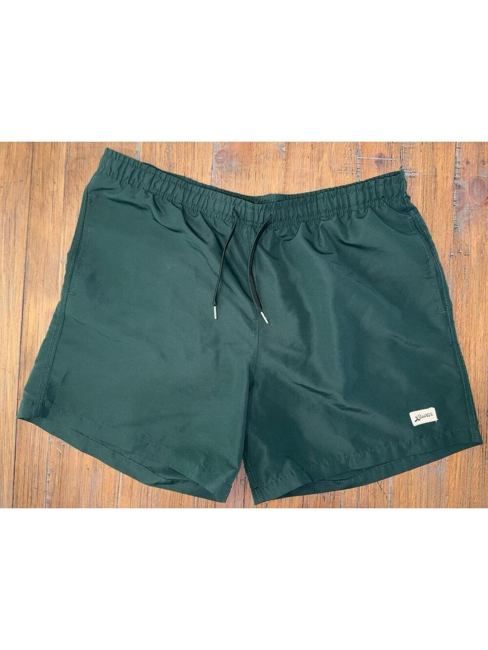 Bather Swim Trunks Shorts Men's Size XL Solid Pine Green w/Lining Recycled